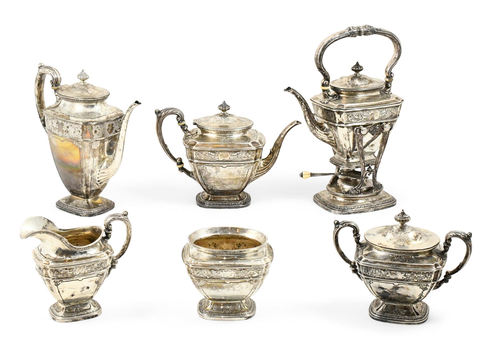 Whiting Sterling Silver Six-Piece Tea & Coffee Service