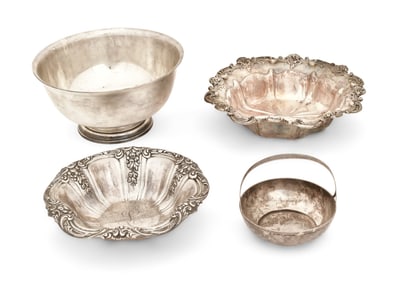 Four Sterling Silver Bowls, Two by Gorham
