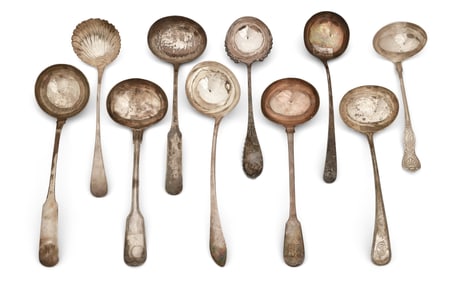 Lot of Ten Sterling Silver Ladles