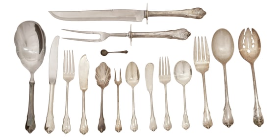Wallace Sterling Silver "Colonial" Flatware Set, 60 Pieces