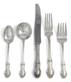 National Sterling Silver Flatware Service for Eight, 40 Pieces