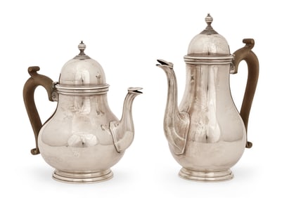 Ellis Jacob Greenberg, Ellis & Co., Sterling Silver Teapot & Coffee Pot