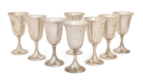 Set of Eight Gorham Sterling Silver Goblets