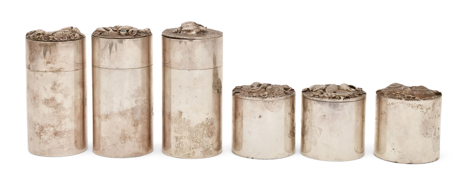 Six Jocelyn Burton Sterling Silver Nautical Containers (1 of 12)