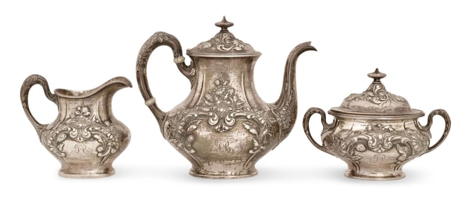 Gorham Sterling Silver Three-Piece Tea Service