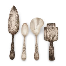 Four Tiffany & Co. Sterling Silver "Chrysanthemum" Serving Pieces