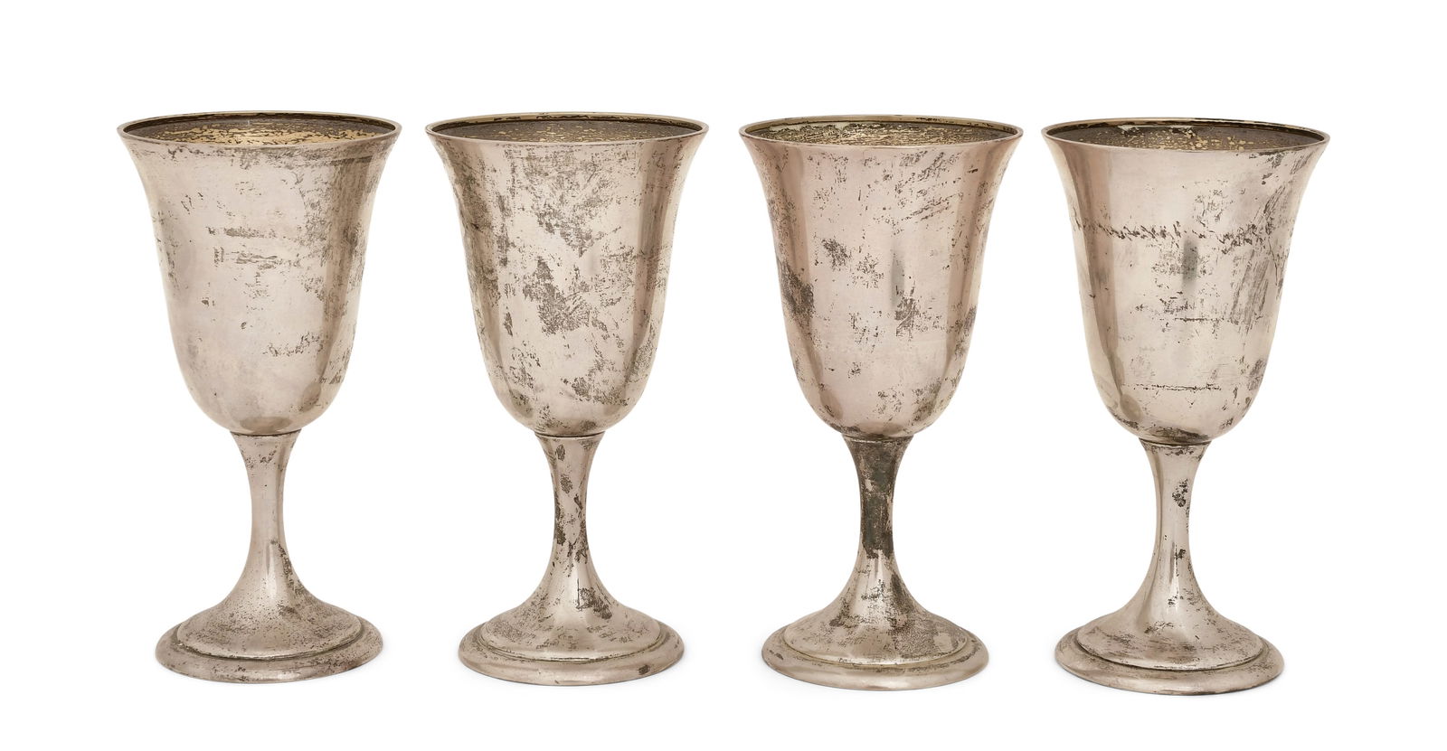 Set of Four Alvin Sterling Silver Wine Goblets: Set of Four Alvin Sterling Silver Wine Goblets20th centurymarked "Alvin / Sterling / M157"6 1/2 x 3 1/2 inches19.91 troy ouncesOther Notes: Fontaine's Auction Gallery can arrange shipping for this ite