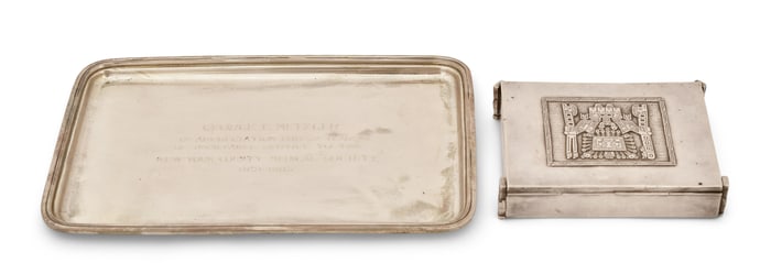 Tiffany & Co. Sterling Silver Engraved Tray & Box