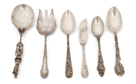 Lot of Six Sterling Silver Serving Pieces