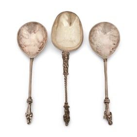 Three English Sterling Silver Apostle Spoons