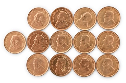 Lot of 13 South Africa 1/10 Krugerrand Gold Coins