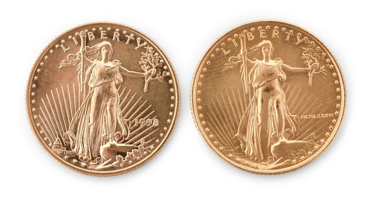 Two American Eagle $10 Gold Coins, 1986 & 1998
