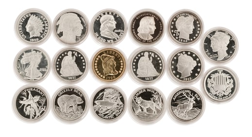 Lot of Seventeen 2 Ozt. Coins