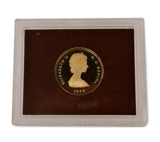 1976 Turks & Caicos Gold 100 Crowns