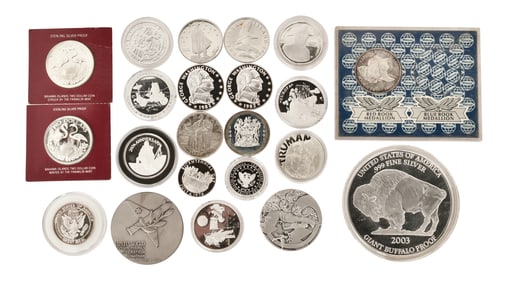Lot of Mostly American Silver Medallions