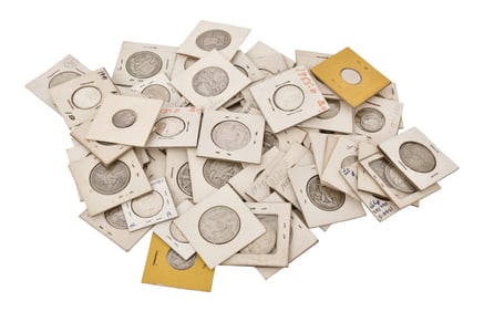 Lot of 61 American Silver Coins, Half Dollars (44), Quarters (7 BU), Dimes (10)