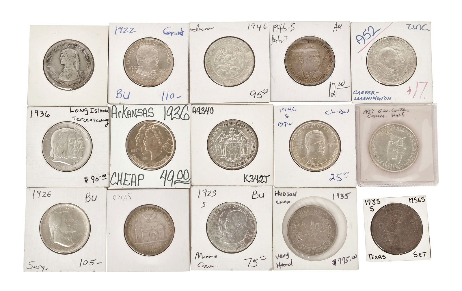 Lot of 15 American Silver Half Dollars (1 of 2)