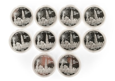 Lot of Ten American Silver Dollars, 2006 Freedom Tower