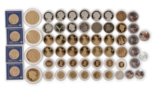 Lot of 59 Non-Precious Metal Coins & Medallions