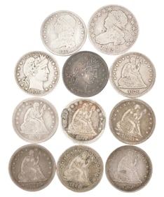 Lot of 11 American Silver Quarter Dollars