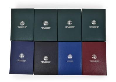 Lot of Eight United States Mint Prestige Sets