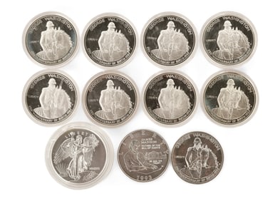 Lot of Eleven American Silver Half Dollars