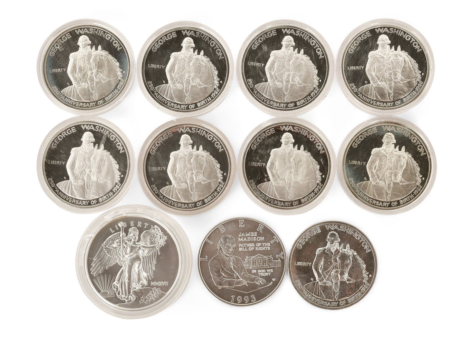 Lot of Eleven American Silver Half Dollars (1 of 2)