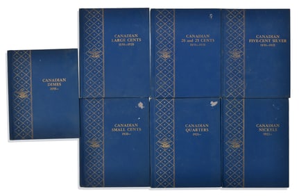 Lot of Seven Partial Books of Canadian Coins
