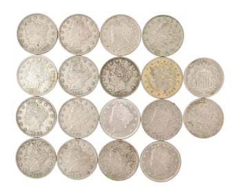 Lot of 18 American V Nickels