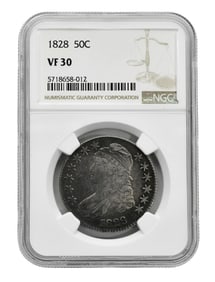 1828 U.S. Capped Bust 50C Coin, VF30