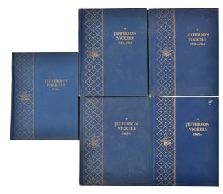 Five Partial Books of Jefferson Nickels