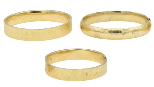 Three 14K Yellow Gold Bracelets