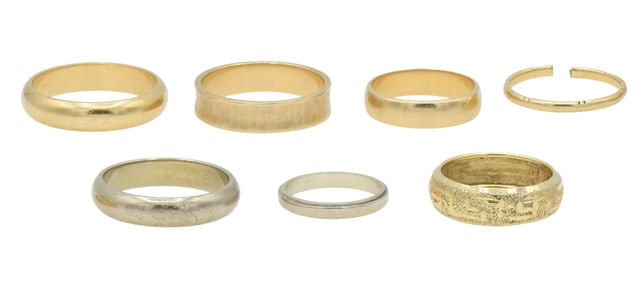 Group of Seven 14K Gold Rings