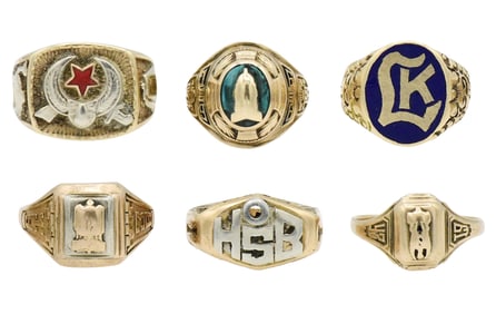 Group of Six 14K Yellow Gold Rings