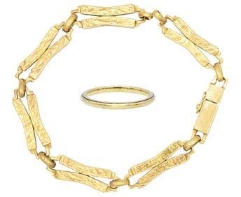 14K Yellow Gold Ring & Bracelet