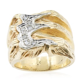 14K Yellow Gold & Diamond Ring