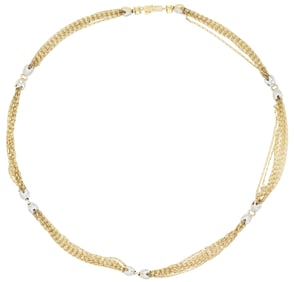 14K Yellow Gold & Diamond Necklace