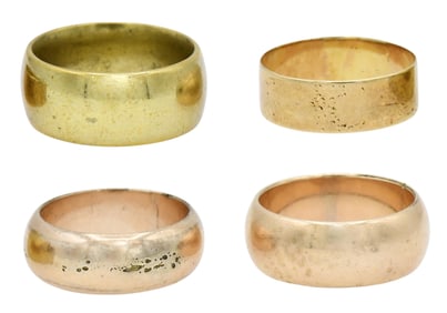 Four 18K Yellow Gold Rings