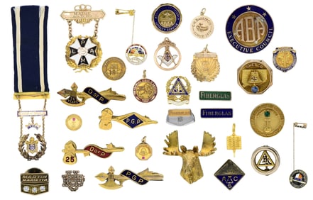 Group of 10K Gold Medals & Pins