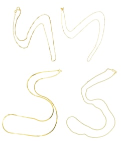 Four 18K Yellow Necklace Chains