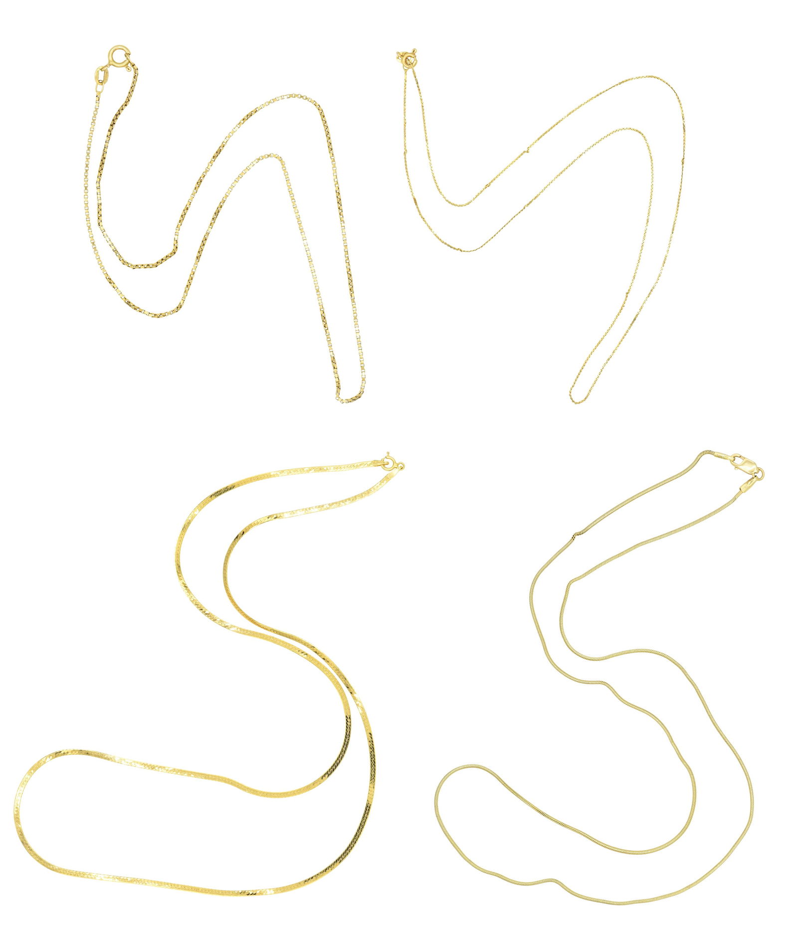Four 18K Yellow Necklace Chains (1 of 1)