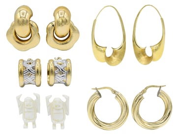 Group of 18K Yellow Gold Earrings