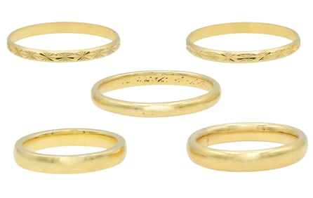 Group Of 18K Yellow Gold Ring Bands