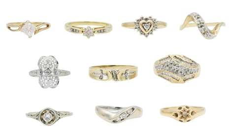 Group of 10K Yellow Gold Rings