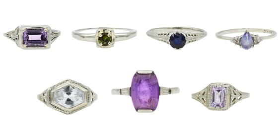 Group of White Gold Rings