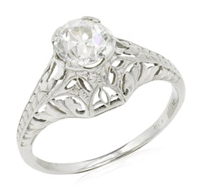 Platinum & 1.13 Carat Diamond Ring