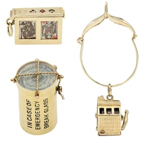 Group of Three 14K Yellow Gold Pendants