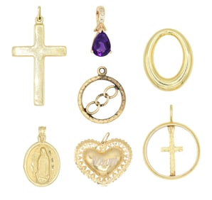 Group of 14K Yellow Gold Pendants