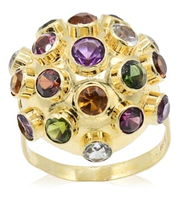 18K Yellow Gold & Gemstone Ring