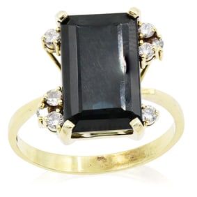 18K Yellow Gold, Tourmaline & Diamond Ring
